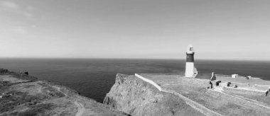 Doğu Feneri Rathlin Adası Hava Fotoğrafları Atlantik Okyanusu Şirketi.