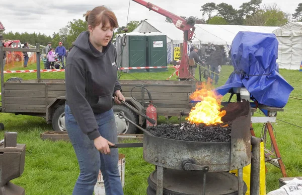 Mujer Herrera Castillo Shanes May Day Steam Rally Estate Antrim —  Fotos de Stock