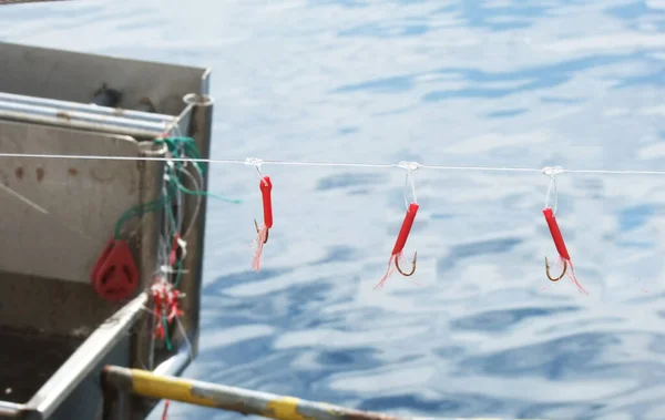 Рыболовные Крючки Веревке Рыболовецком Судне Поднялись Гавани Ирландии — стоковое фото