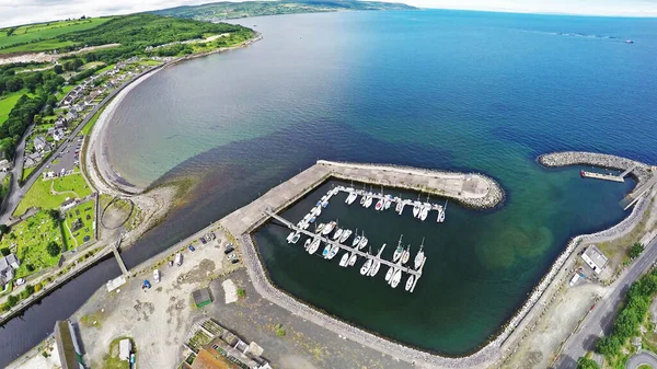 Glenarm Marina Glenarm Village Foto Aérea Del Puente —  Fotos de Stock