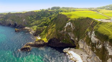 Kinbane Kalesi Atlantic Ocean Co. Antrim, Kuzey İrlanda