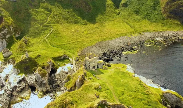 Kinbane Castle Atlantic Ocean Antrim Irlanda Norte — Fotografia de Stock