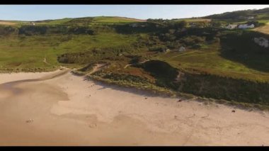 Aerial photo of White Park Bay on the Co Antrim Coastline Northern Ireland