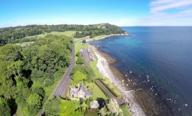 Carnfunnock Co. Antrim Kuzey İrlanda engebeli kıyı şeridi