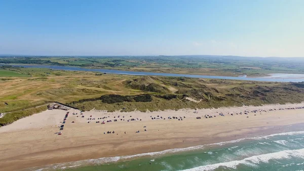 Portstewart Strand Stranden Med Bilar Sand Och Atlanten North Coast — Stockfoto
