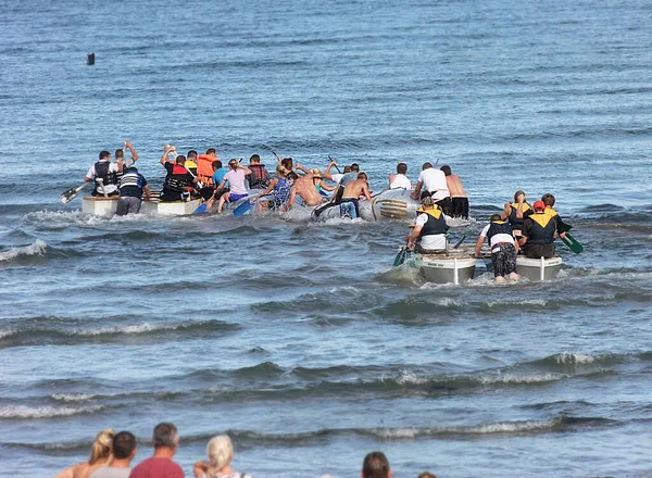 Raft Race Carnlough Antrim Irlanda Norte 2017 — Fotografia de Stock