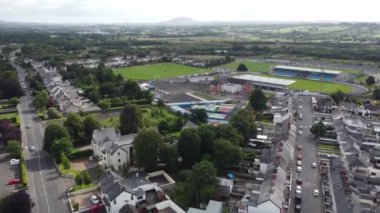 Aerial video of Ballymena Town Centre Northern Ireland 