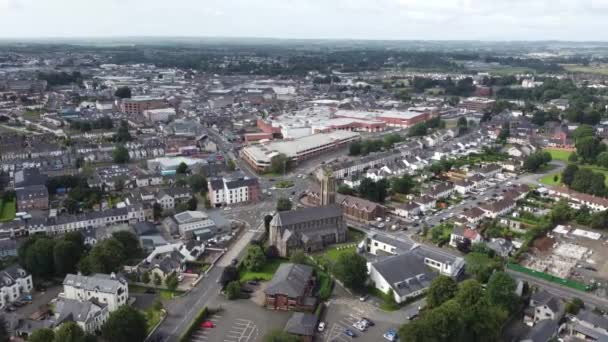 Aerial Video Ballymena Town Centre Northern Ireland — ストック動画