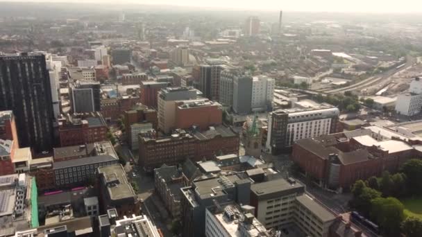 Aerial Video Belfast City Skyline Cityscape Northern Ireland — стокове відео