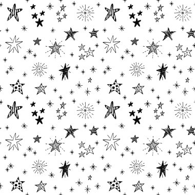 doodle yıldız ve noktalar ile desen