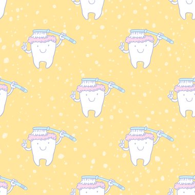 Komik dişler seamless modeli