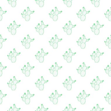 doodle kaktüs desenle