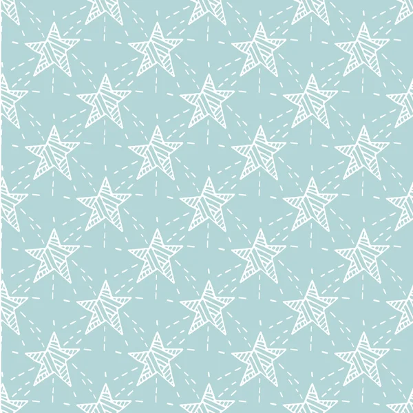 Niedliches Muster mit handgezeichneten Sternen — Stockvektor