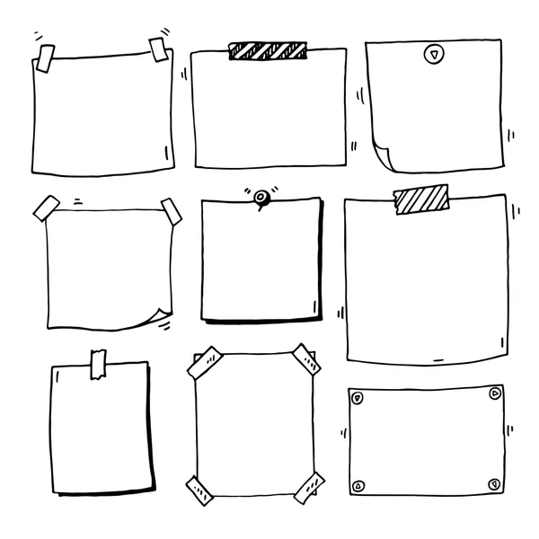 Hand getrokken doodle briefpapier instellen — Stockvector