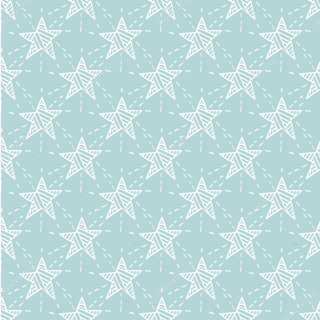 Cute pattern with hand drawn stars