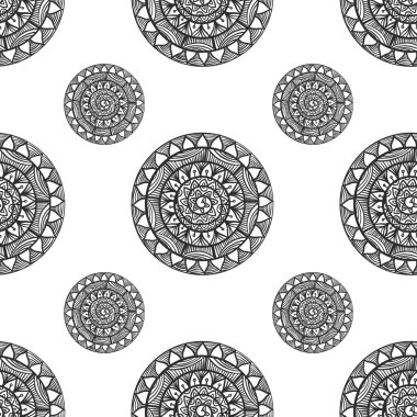 Zentangle mandala ile Seamless Modeli