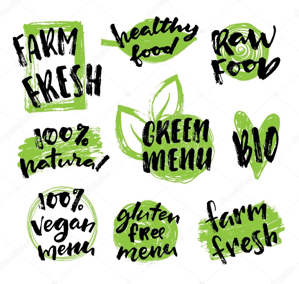 Organic food tags and elements