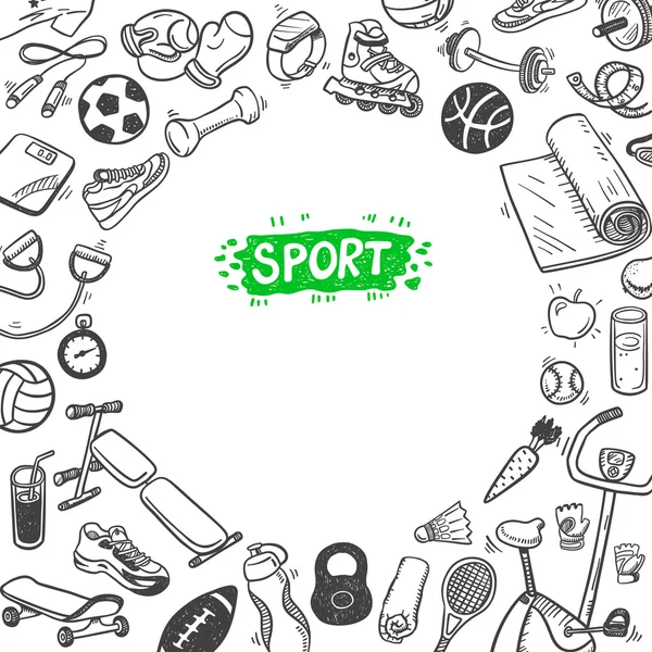 Спорт и элементы здорового образа жизни — стоковый вектор