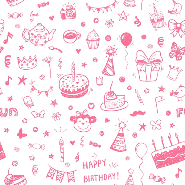 Joyeux anniversaire motif sans couture — Image vectorielle