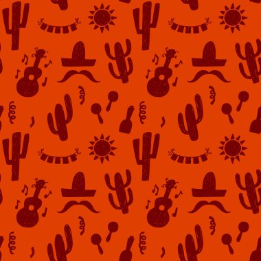 Meksika şenlikli sembolleri ile desen