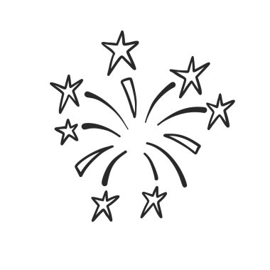 yıldız ile havai fişek doodle