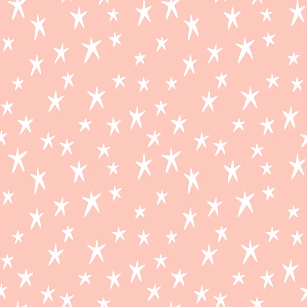 Niedliches Muster mit weißen Sternen — Stockvektor