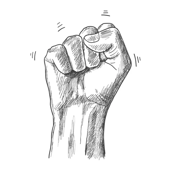 Ручний жест ескізу кулака — стоковий вектор