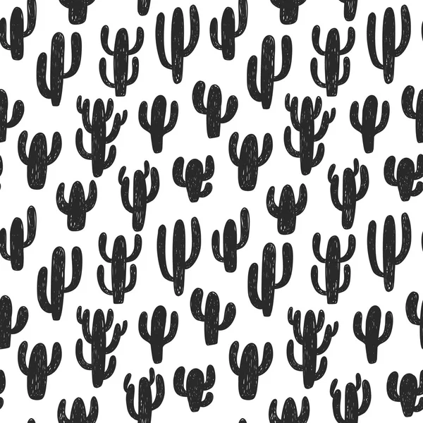 Patten dengan cactuses siluet - Stok Vektor