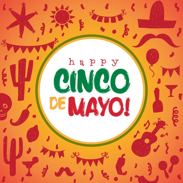 Happy Cinco De Mayo card — Stock Vector