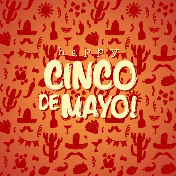 Tarjeta feliz Cinco De Mayo — Vector de stock