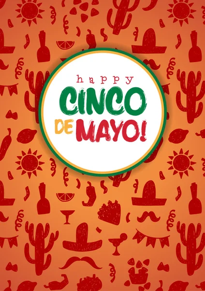 Счастливый плакат Синко де Майо — стоковый вектор