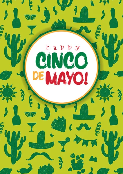 Feliz cartel del cinco de mayo — Vector de stock