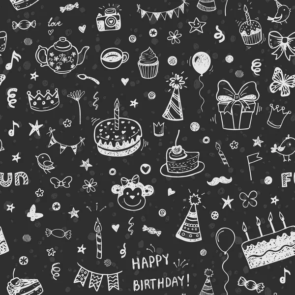 Joyeux anniversaire motif sans couture — Image vectorielle