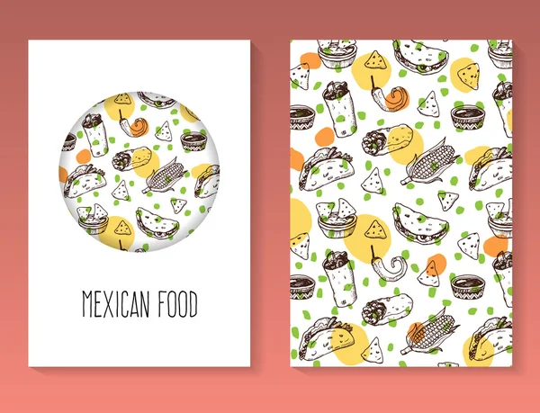 墨西哥食物的小册子模板 — 图库矢量图片
