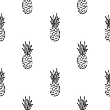 Ananas ile yaz arka plan.