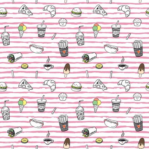 hand drawn fast food elements