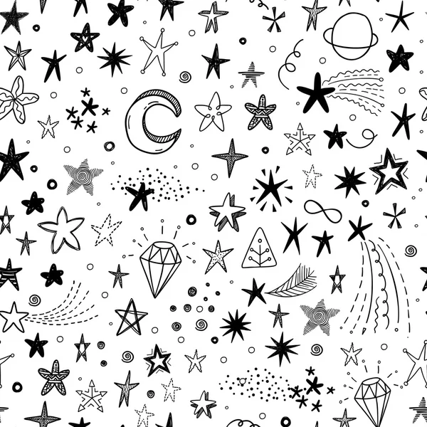 Mão desenhado doodle estrelas engraçadas —  Vetores de Stock