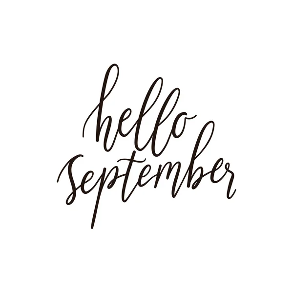 Tebrik kartı Merhaba Eylül — Stok Vektör