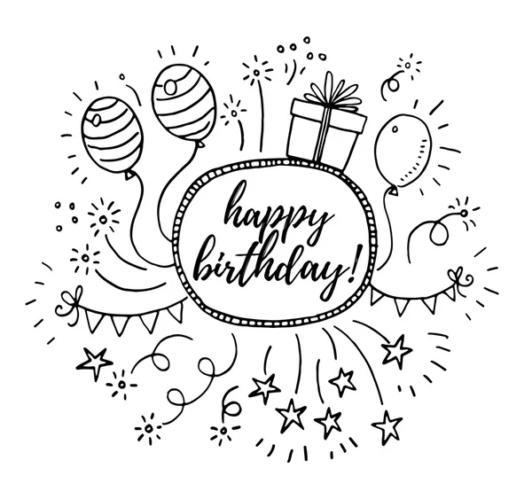 Tarjeta de felicitación feliz cumpleaños — Vector de stock