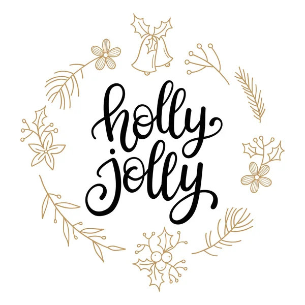 Biglietto di auguri Holly Jolly — Vettoriale Stock