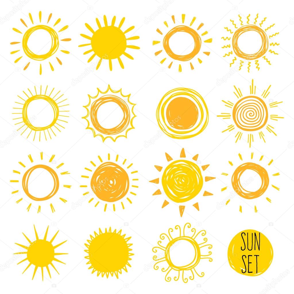 set of yellow Funny suns