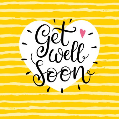 Modern text Get well soon clipart