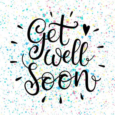 Modern text Get well soon clipart