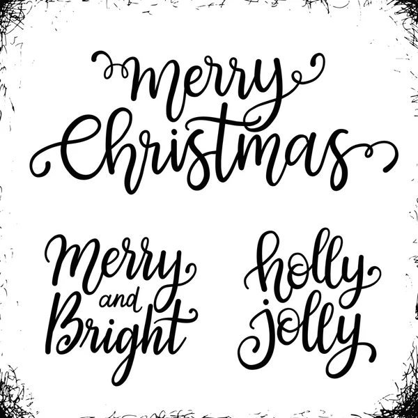 Christmas calligraphy phrases — Stock Vector