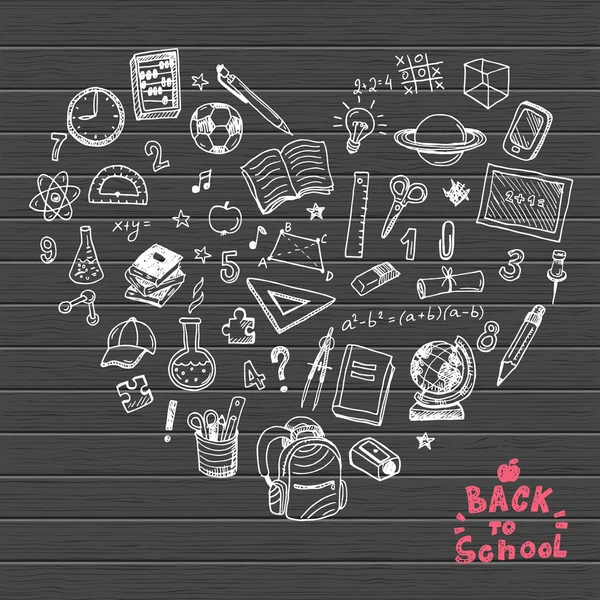 Back to school hand drawn elements — Stock Vector