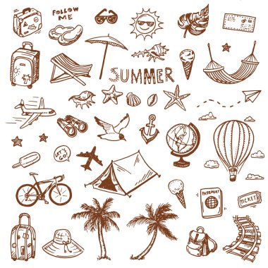 El seyahat Icons set çekilmiş. 
