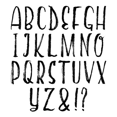 Elle çizilmiş harf alfabe