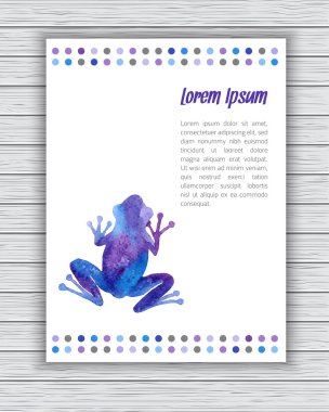 suluboya kurbağa flyer şablonu