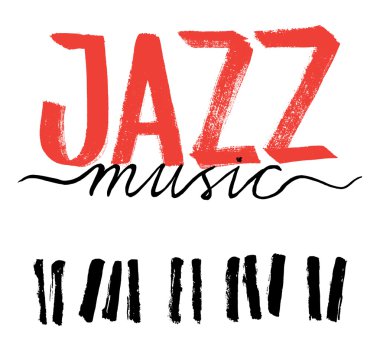 Caz müzik, çizilmiş tasarım el.