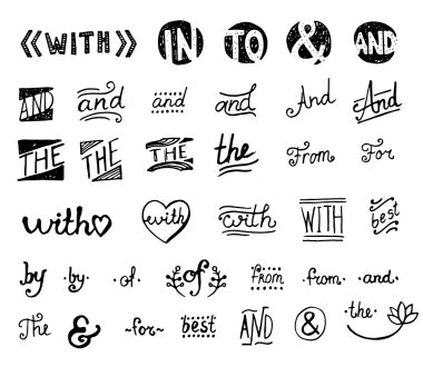 Elle çizilmiş Catchwords ayarla.